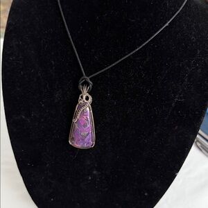 Purple Stone Pendant Necklace